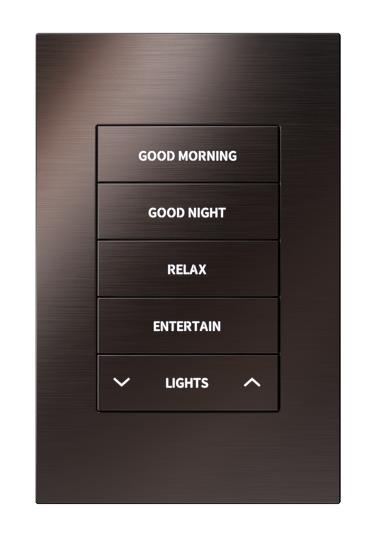 Crestron HZ2-KPEX-DRK-BRZ ENGRAVED - Horizon® 2 In-Wall Keypad with infiNET EX® Wireless Communication, 120 VAC, Custom Engraved, Dark Bronze