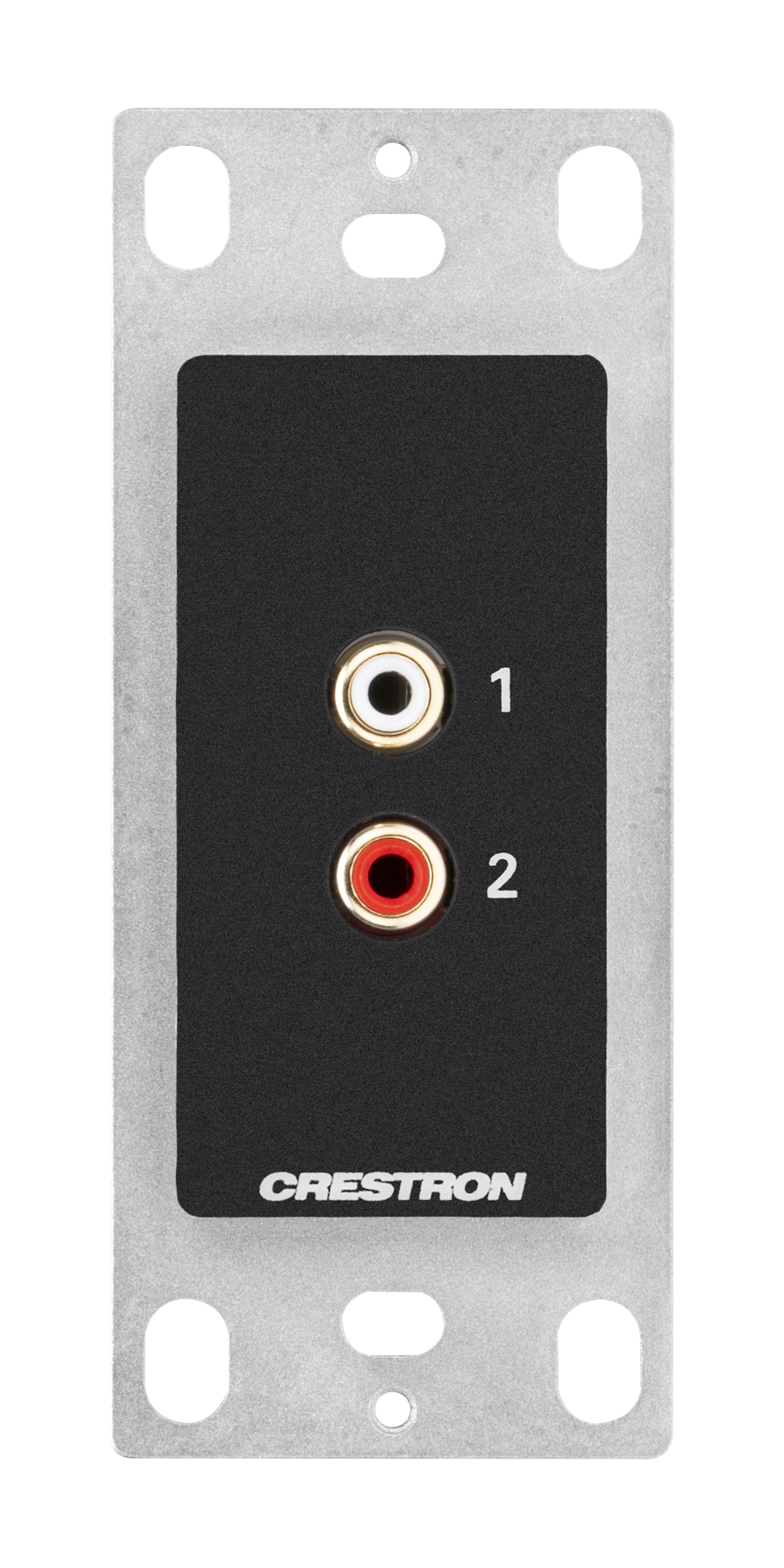 Crestron MP-WP-2RCAO-1G - Media Presentation Wall Plate - RCA, Black, 1-Gang