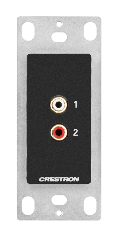 Crestron MP-WP-2RCAO-1G - Media Presentation Wall Plate - RCA, Black, 1-Gang