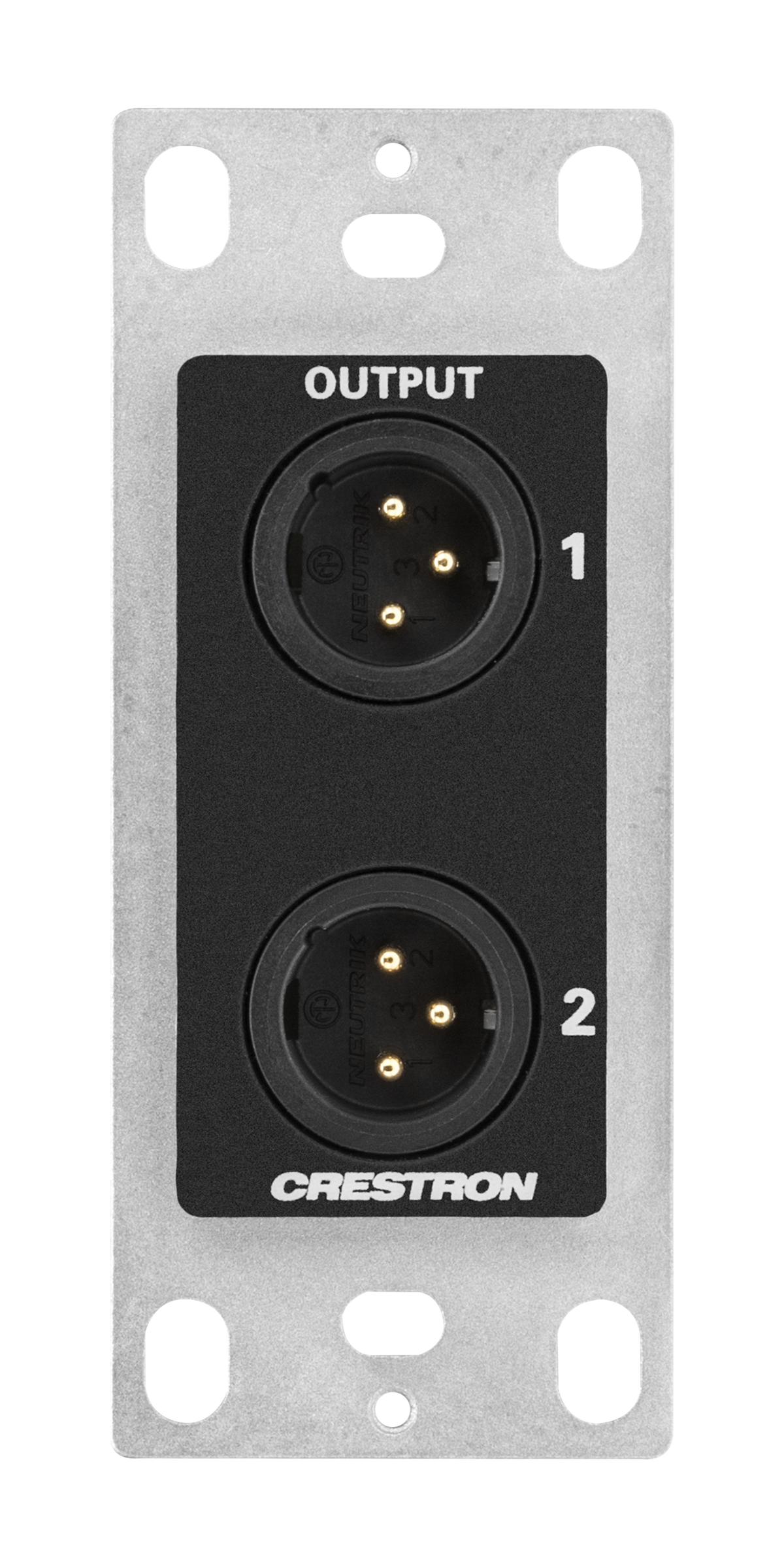 Crestron MP-WP-2XLRO-1G - Media Presentation Wall Plate - XLR, Black, 1-Gang