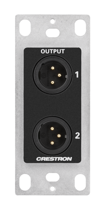 Crestron MP-WP-2XLRO-1G - Media Presentation Wall Plate - XLR, Black, 1-Gang