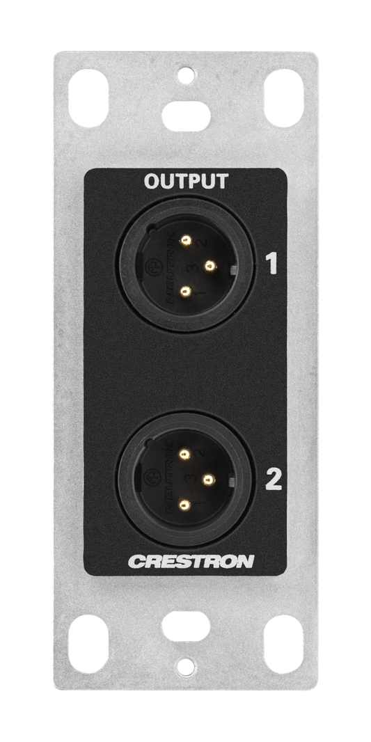 Crestron MP-WP-2XLRO-1G - Media Presentation Wall Plate - XLR, Black, 1-Gang