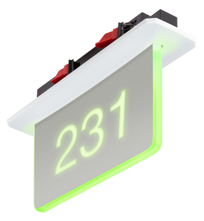 Crestron SSC-100-EL-USB KIT - Room Availability Hall Sign, Enhanced Legibility, Ceiling Mount with USB-C Adapter, Without Engraving