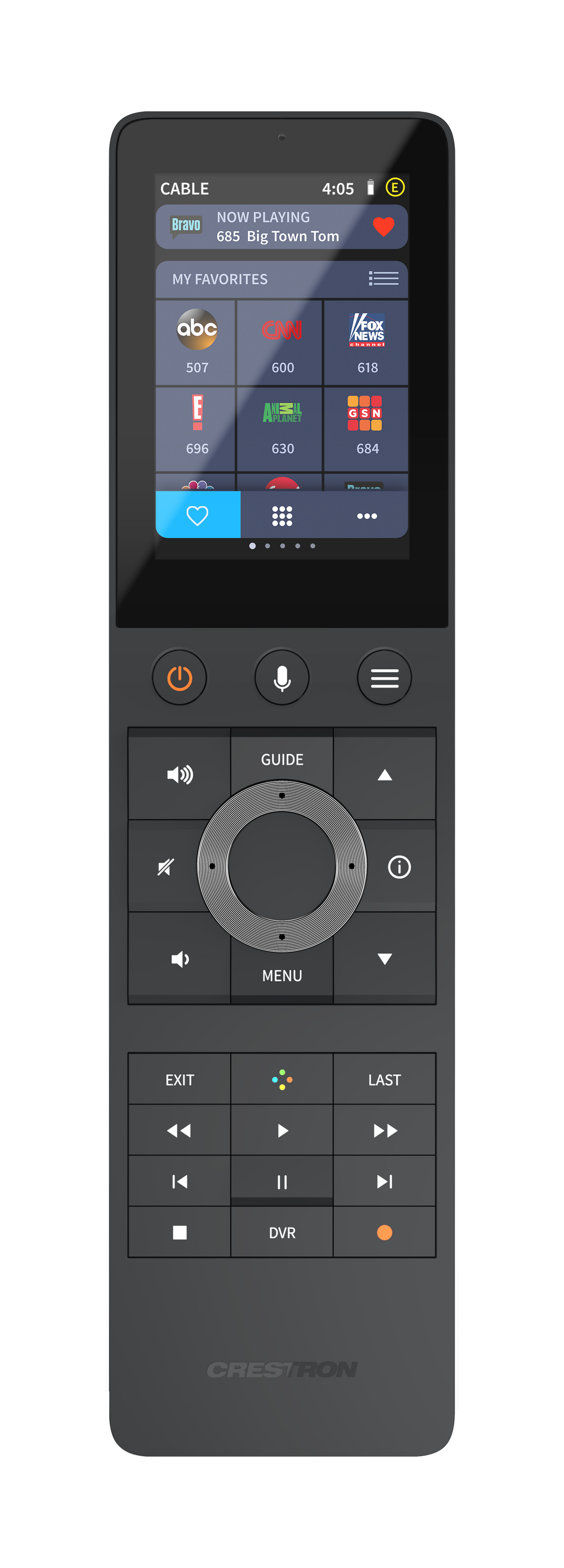 Crestron TSR-310-B - Handheld Touch Screen Remote, Black