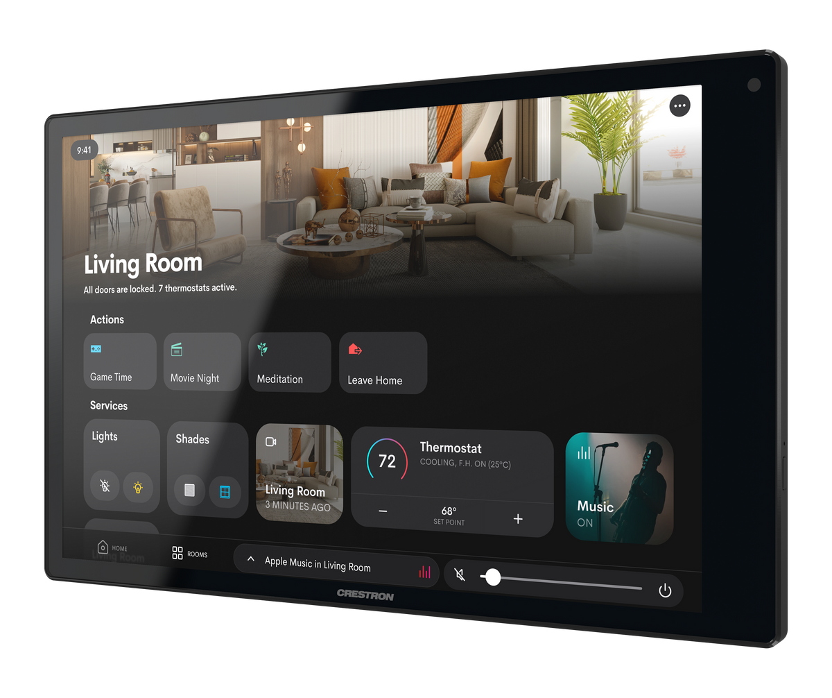Crestron TSW-1080R-B - 10.1 in. Wall Mount Touch Screen, Crestron Home® OS Version, Black