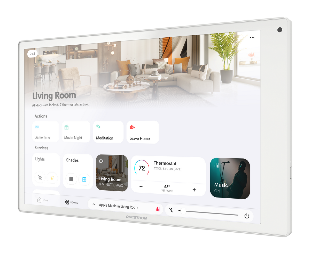 Crestron TSW-1080R-W - 10.1 in. Wall Mount Touch Screen, Crestron Home® OS Version, White