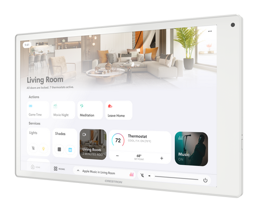 Crestron TSW-1080R-W - 10.1 in. Wall Mount Touch Screen, Crestron Home® OS Version, White