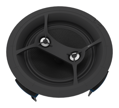 Crestron ULTIMATE IC8-DT-AW-W-T-EACH - Ultimate 8 in. Stereo 2-Way All Weather In-Ceiling Dual Tweeter Speaker, White Textured, Single