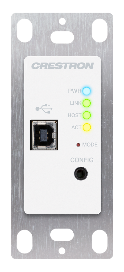 Crestron USB-EXT-2-LOCAL-1G-W - USB over Category Cable Extender Wall Plate, Local, White