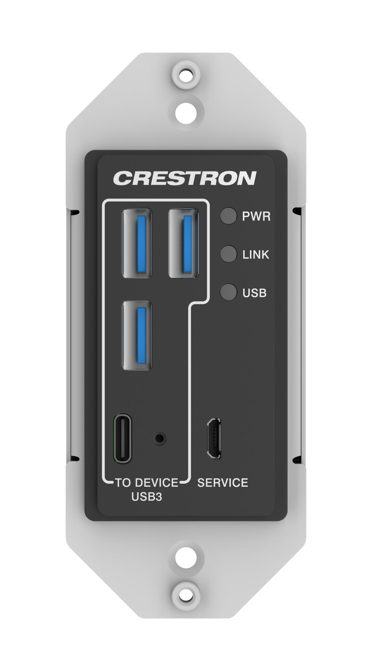 Crestron USB-EXT-3S-REMOTE-1G - USB 3.2 Extender over CAT 6a/7 Cable, Remote, 1-Gang
