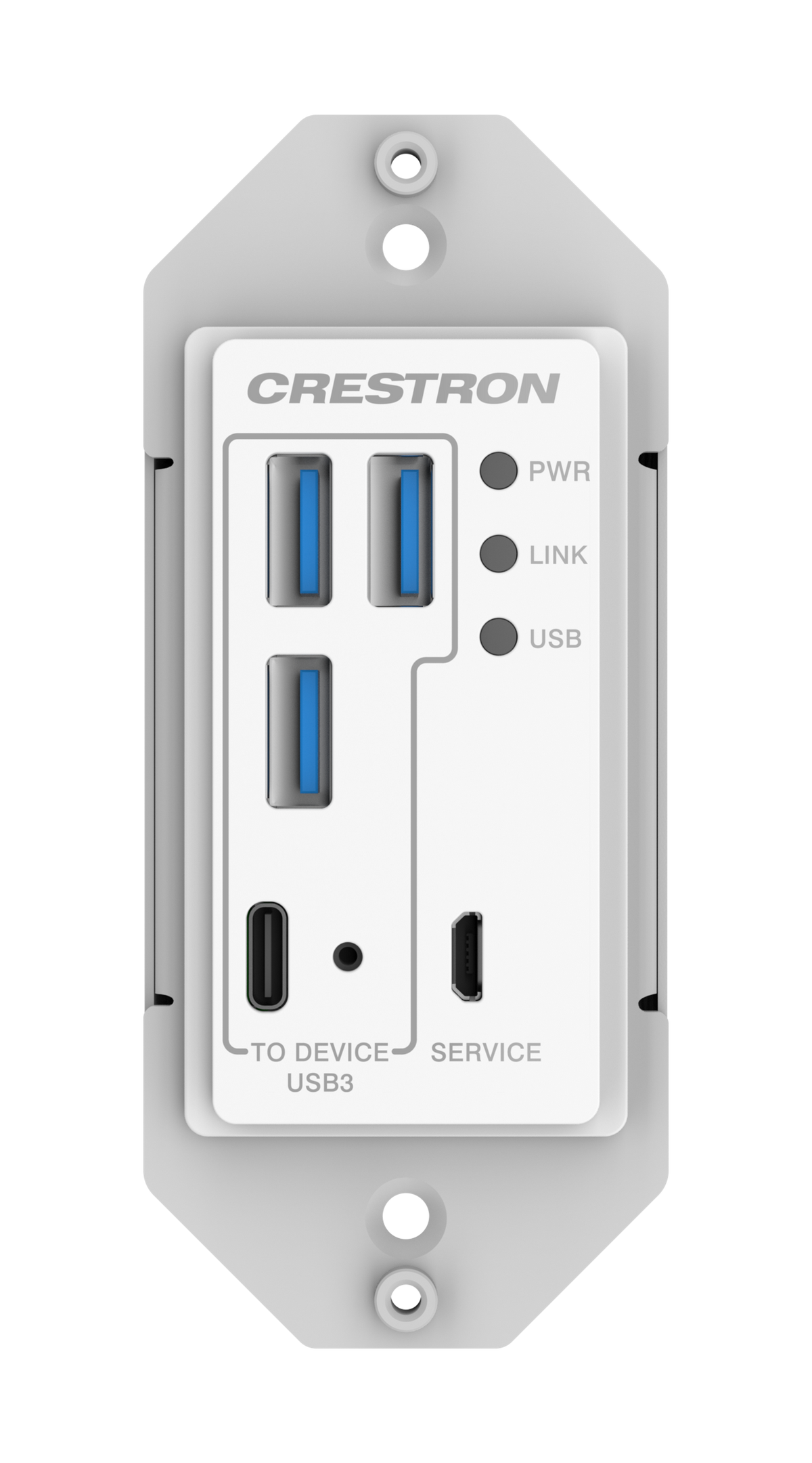 Crestron USB-EXT-3S-REMOTE-1G - USB 3.2 Extender over CAT 6a/7 Cable, Remote, 1-Gang