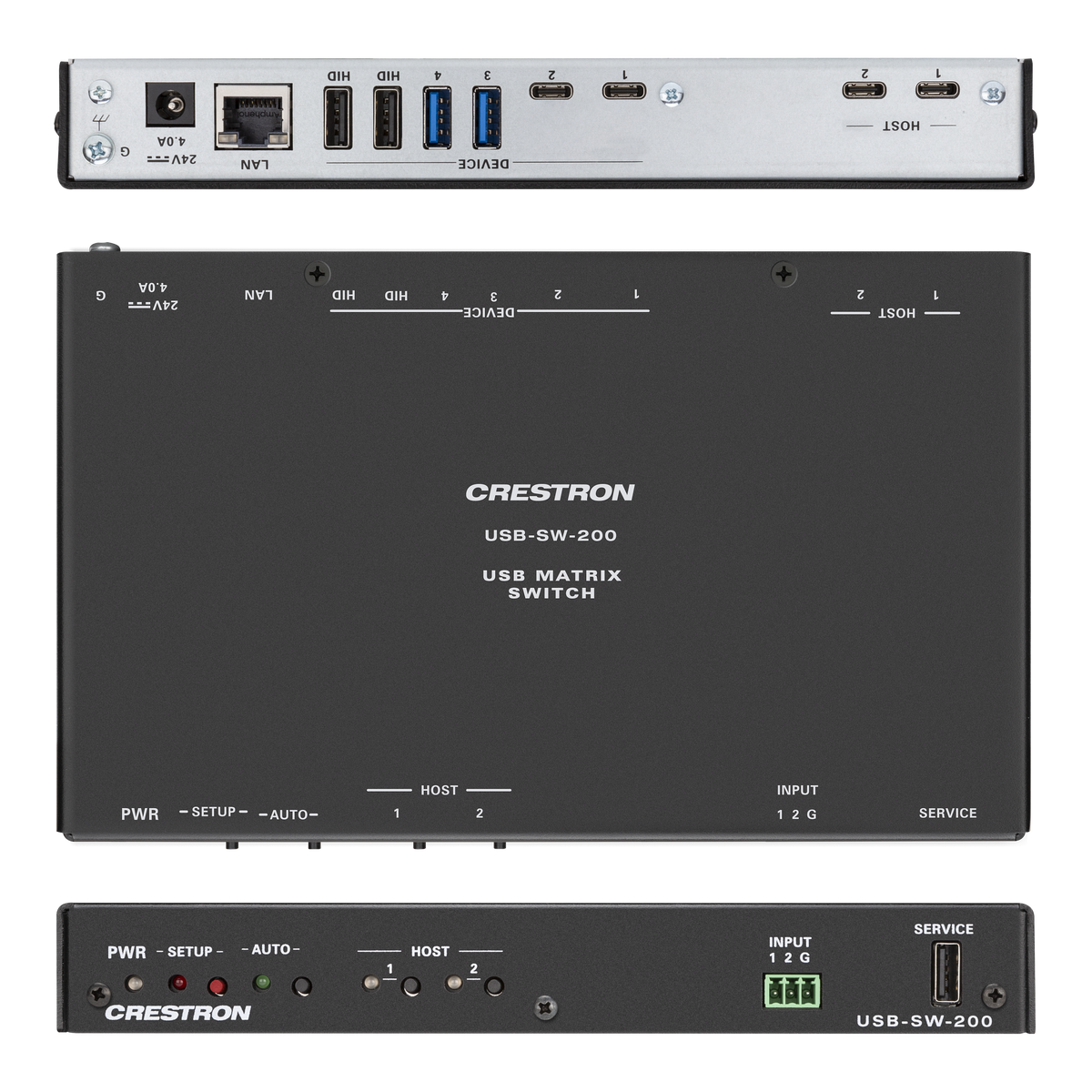 Crestron USB-SW-200 - 2-input USB 3.2 Data Matrix Switcher