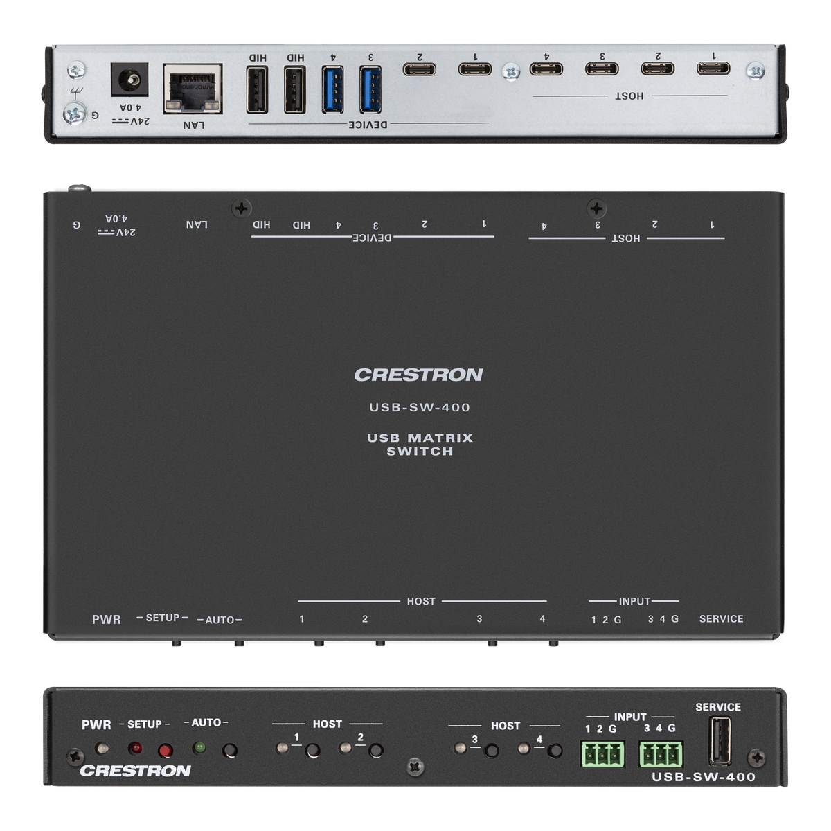 Crestron USB-SW-400 - 4-input USB 3.2 Data Matrix Switcher