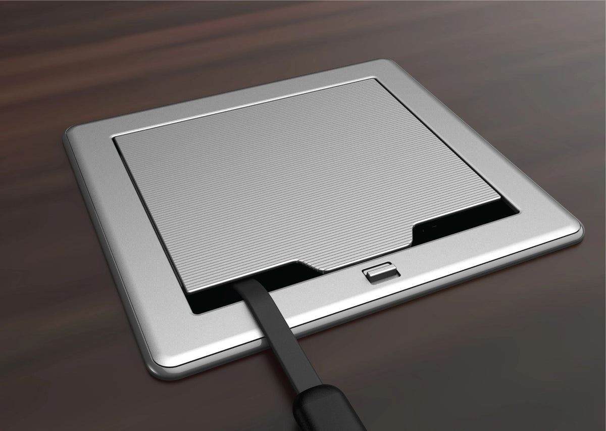 Crestron FT2-700-ELEC-PTL-AL - FlipTop™ FT2 Series Cable Management System, 700 Size, Electrical, Pass-Through Lid, Alloy