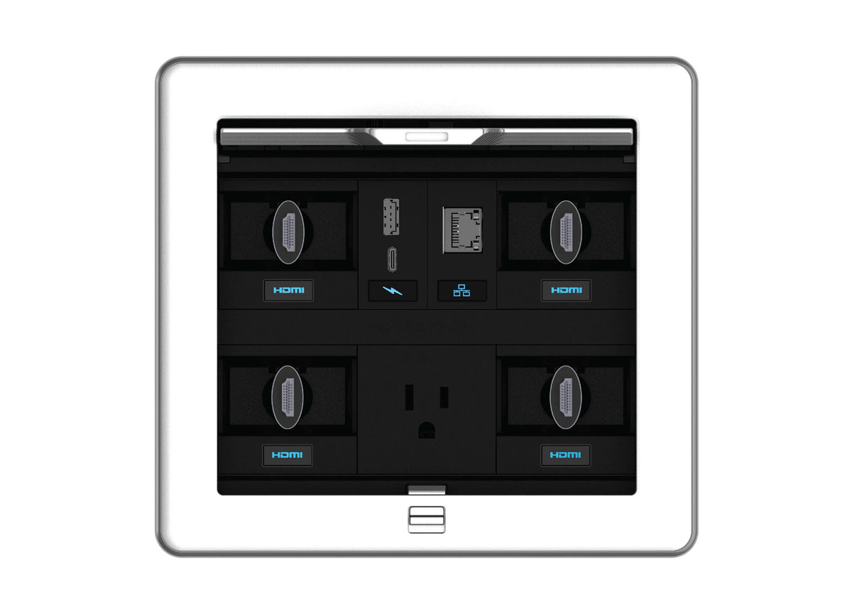 Crestron FT2-700-ELEC-PTL-AL - FlipTop™ FT2 Series Cable Management System, 700 Size, Electrical, Pass-Through Lid, Alloy