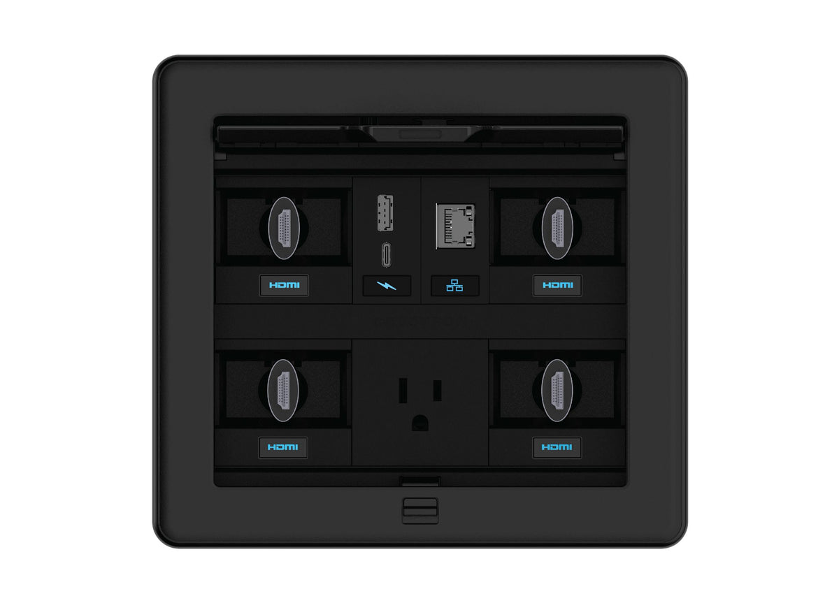 Crestron FT2-700-ELEC-PTL-B - FlipTop™ FT2 Series Cable Management System, 700 Size, Electrical, Pass-Through Lid, Black