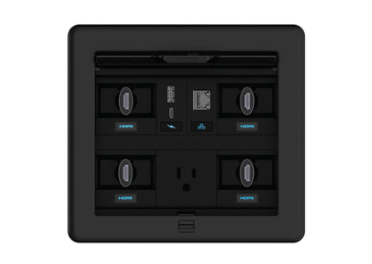 Crestron FT2-700-MECH-PTL-B - FlipTop™ FT2 Series Cable Management System, 700 Size, Mechanical, Pass-Through Lid, Black