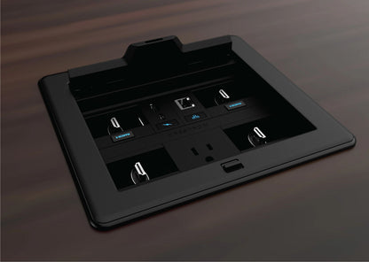 Crestron FT2-700-MECH-PTL-B - FlipTop™ FT2 Series Cable Management System, 700 Size, Mechanical, Pass-Through Lid, Black