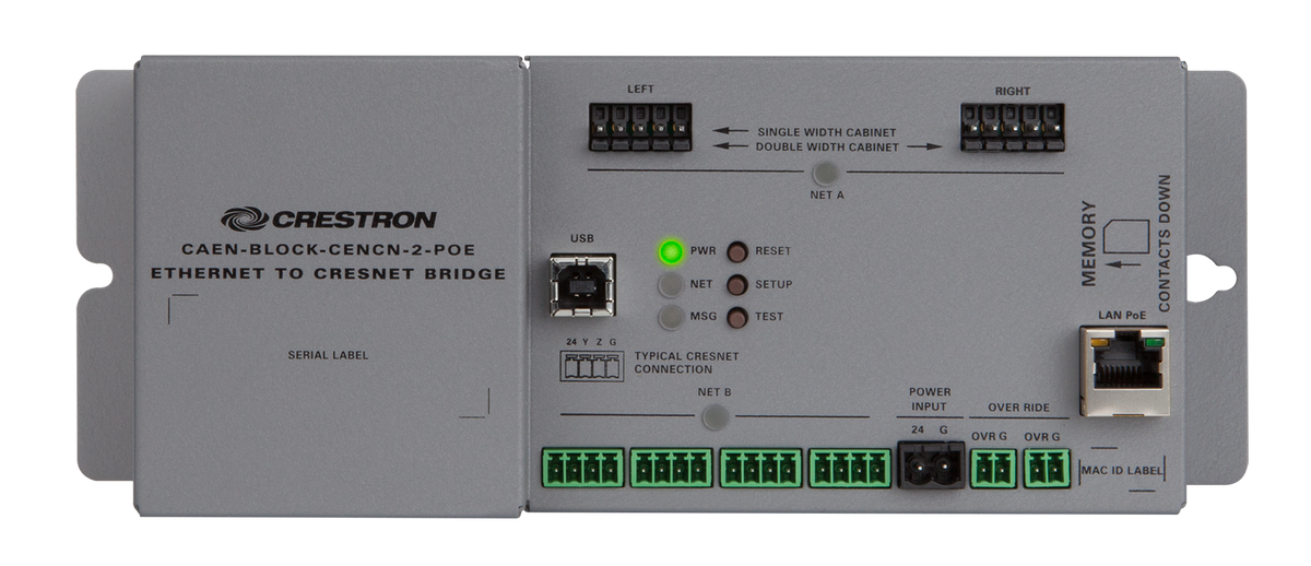 Crestron CAEN-BLOCK-CENCN-2-POE - Ethernet to Cresnet® Bridge for CAEN Automation Enclosures