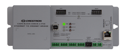 Crestron CAEN-BLOCK-CENCN-2-POE - Ethernet to Cresnet® Bridge for CAEN Automation Enclosures