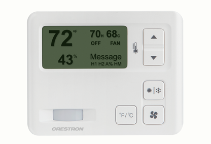 Crestron CHV-TSTAT-FCU-PIR-10-W-T - 0-10V Heating/Cooling Fan-Coil Thermostat, White Textured