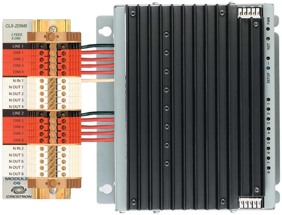 Crestron CLX-2DIM8 - 8 Channel Dimmer Module, 2 Feeds, 120V