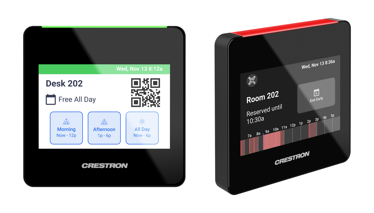 Crestron TSS-470E-B-T - 3.5 in. Desk Scheduling Touch Screen, Black Textured
