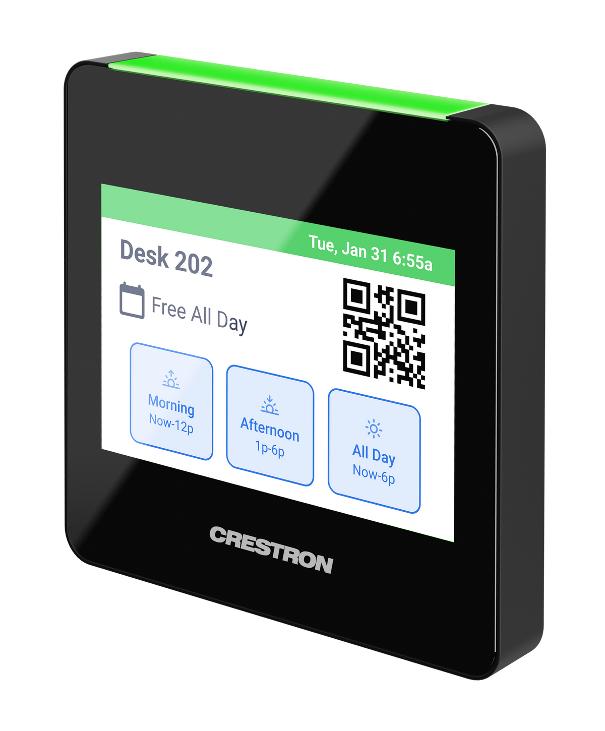 Crestron TSS-470E-B-T - 3.5 in. Desk Scheduling Touch Screen, Black Textured