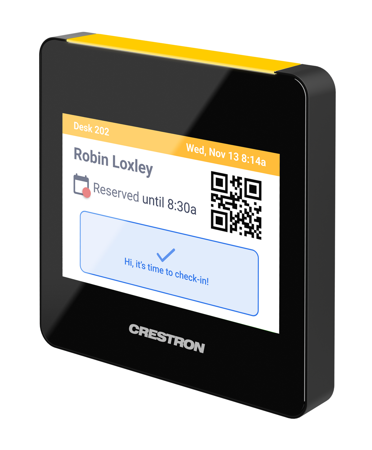 Crestron TSS-470E-B-T - 3.5 in. Desk Scheduling Touch Screen, Black Textured