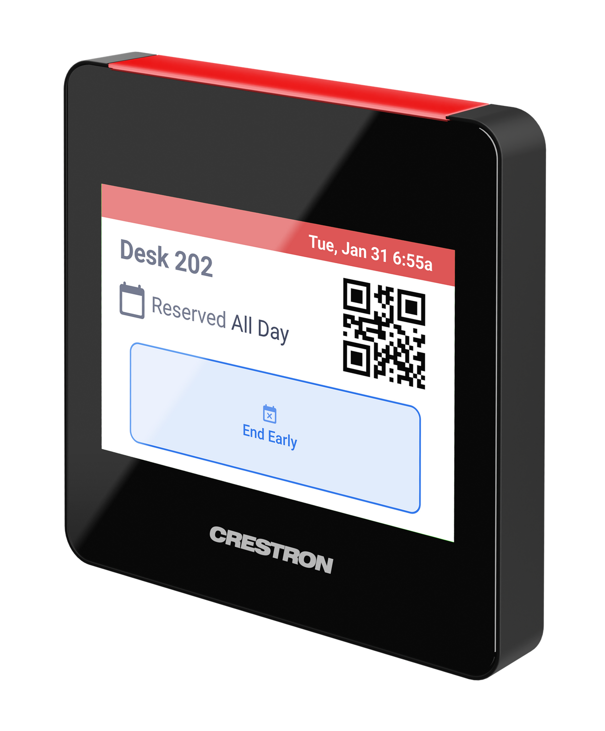 Crestron TSS-470E-B-T - 3.5 in. Desk Scheduling Touch Screen, Black Textured