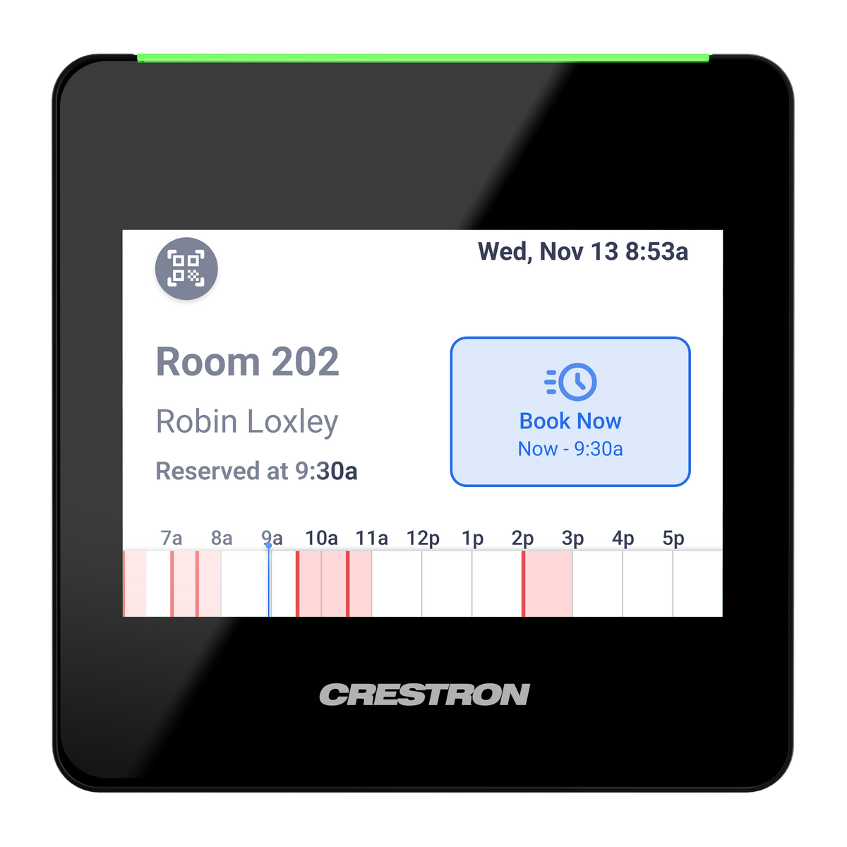 Crestron TSS-470E-B-T - 3.5 in. Desk Scheduling Touch Screen, Black Textured