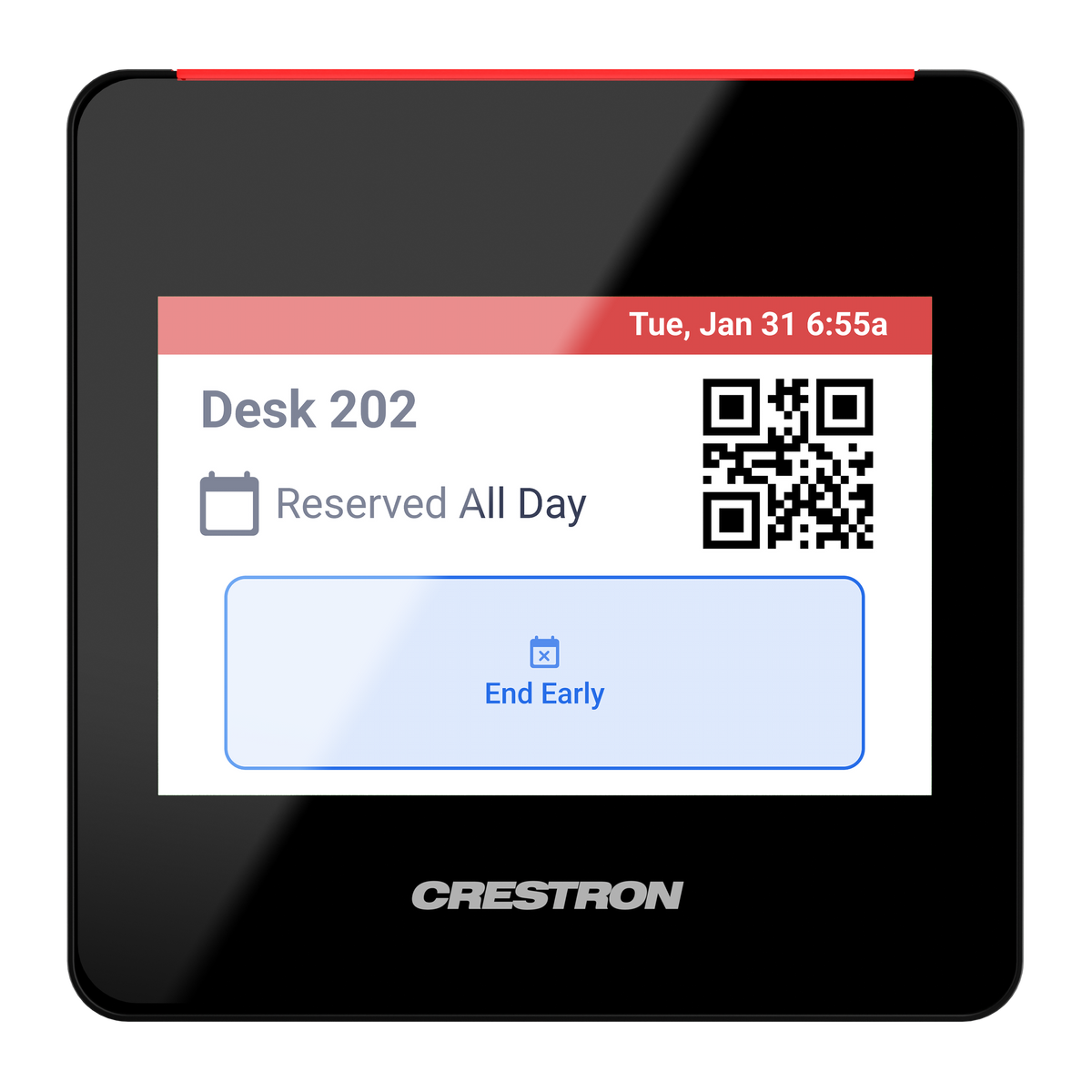 Crestron TSS-470E-B-T - 3.5 in. Desk Scheduling Touch Screen, Black Textured