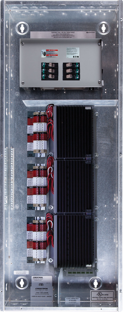 Crestron CAEN-5X1-MLO-120/2P - Automation Enclosure, 5 modules high x 1 module wide, 20 breaker slots, split phase