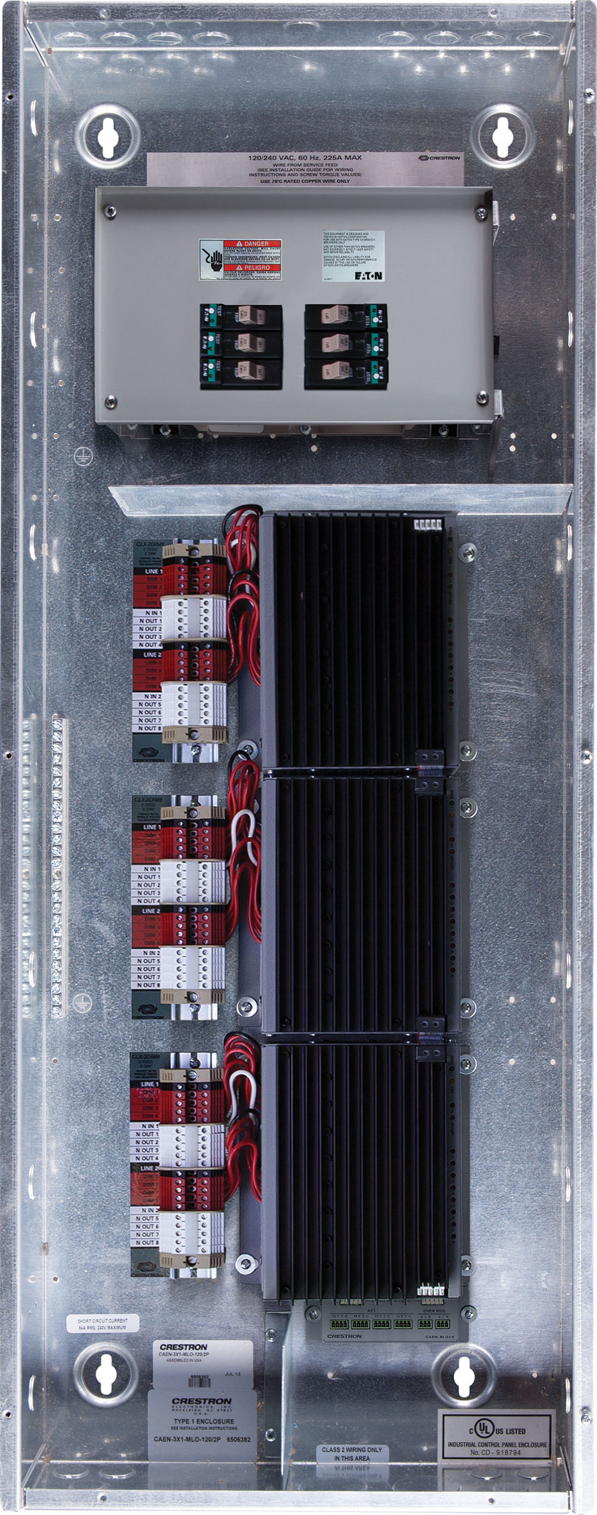 Crestron CAEN-5X2-MLO-120/2P - Automation Enclosure, 5 modules high x 2 modules wide, 20 breaker slots, split phase