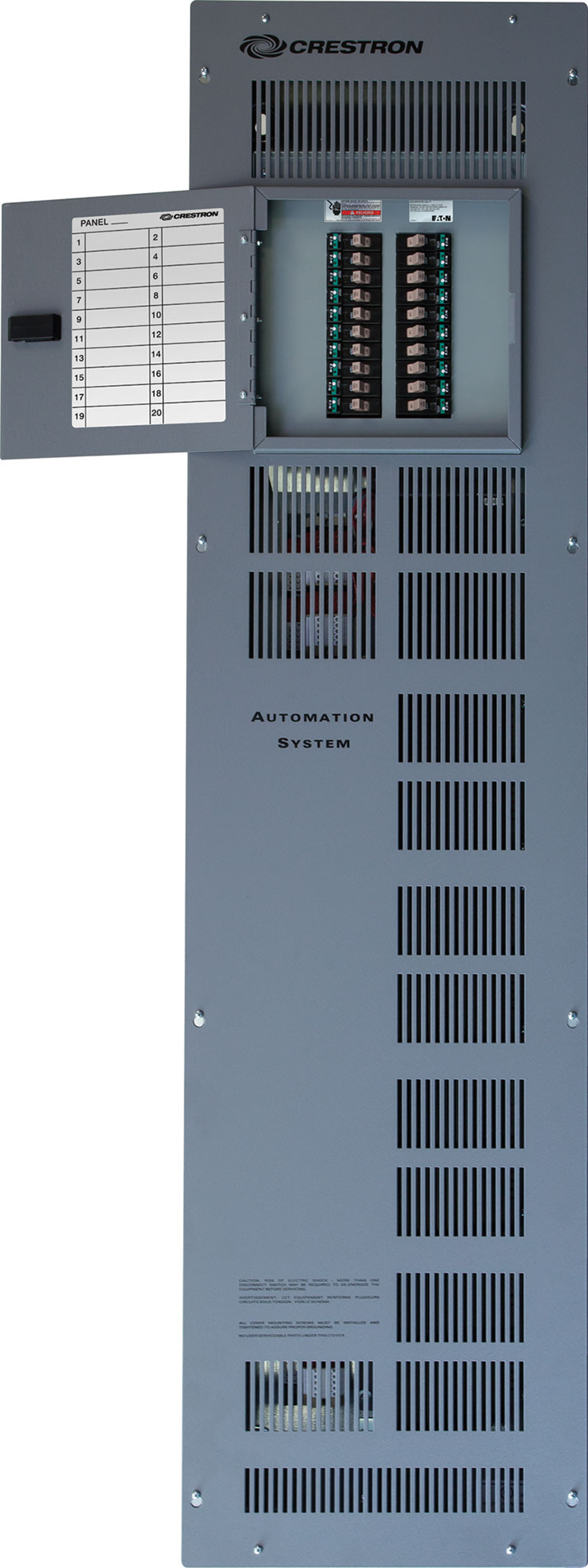 Crestron CAEN-5X1-MLO-120/2P - Automation Enclosure, 5 modules high x 1 module wide, 20 breaker slots, split phase