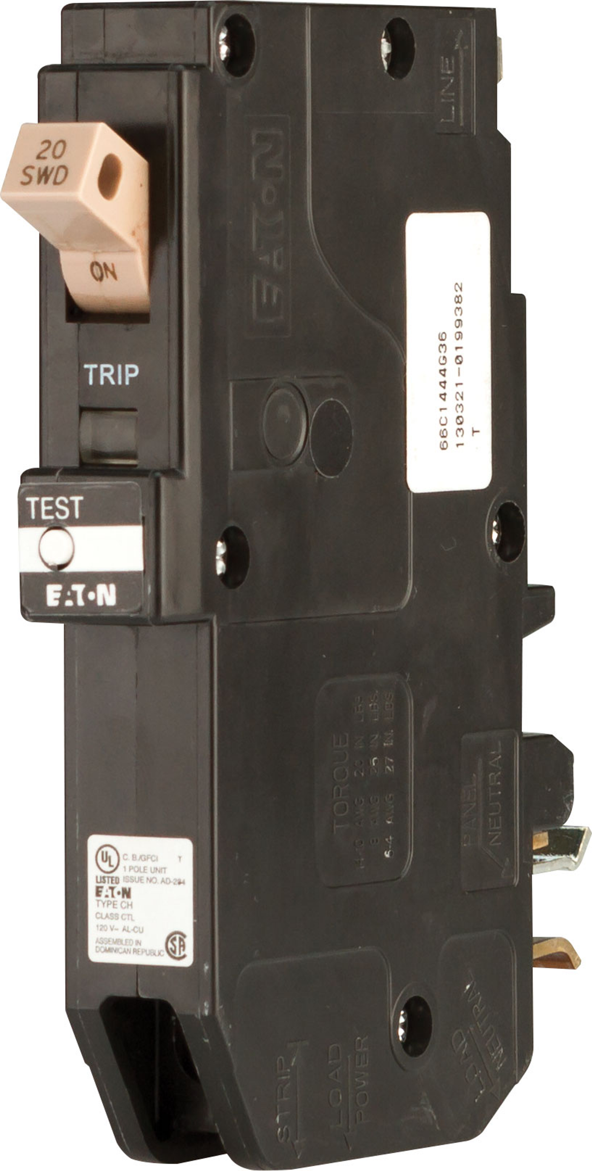 Crestron CLB-120-20A-GFCI - Ground Fault Breaker for CAEN-MLO, 120V, 20A