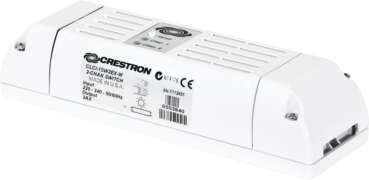 Crestron CLCI-1SW2EX-W - In-Ceiling Switch, 2 Channels, infiNET EX® Wireless, 230VAC