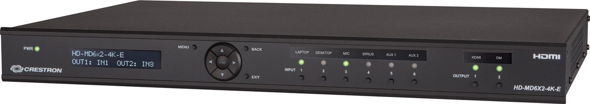 Crestron HD-MD6X2-4K-E - 6x2 4K HDMI® Switcher