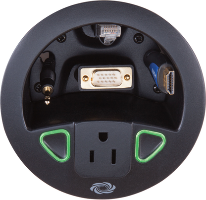 Crestron TT-100-B-T - Crestron Connect It™ Cable Caddy w/120V Outlet, No Cables, Black Textured