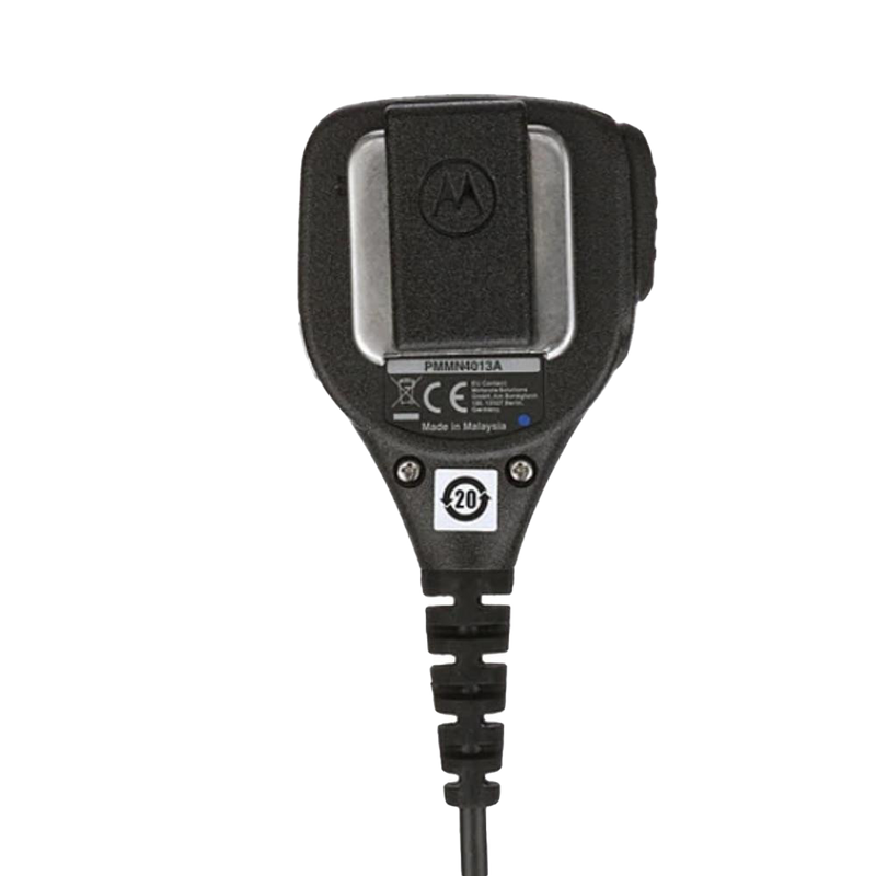 Motorola PMMN4013 Remote Speaker Microphone with Ear Jack, Coiled Cord and Swivel Clothing Clip Intrinsically Safe (FM)