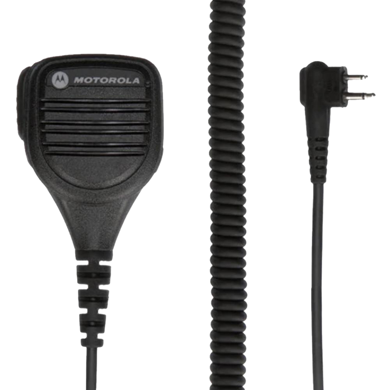 Motorola PMMN4013 Remote Speaker Microphone with Ear Jack, Coiled Cord and Swivel Clothing Clip Intrinsically Safe (FM)