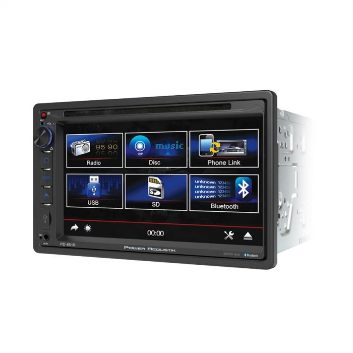 Power Acoustik PD-651B 7" Double DIN DVD/CD Receiver with Bluetooth and Android PhoneLink