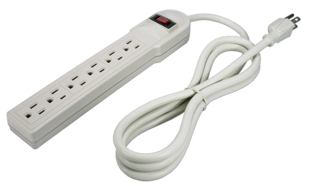 6-Outlets Surge Protector with 6ft Cord