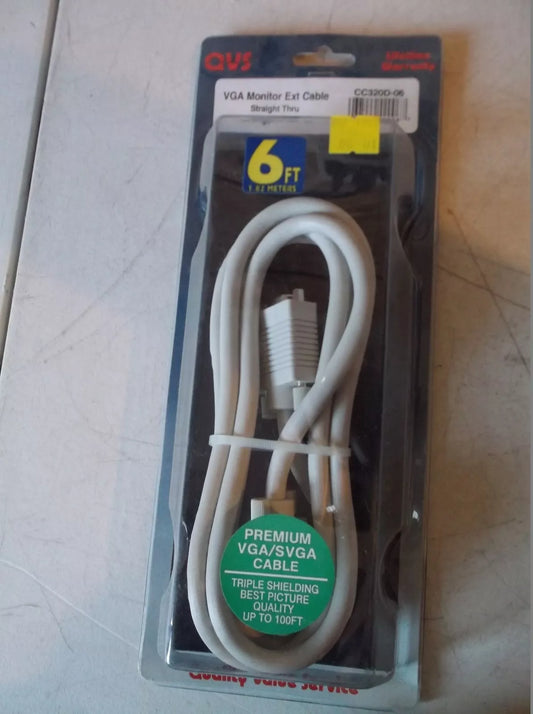 NEW QVS CC320D-06 VGA Monitor Ext Cable 6'