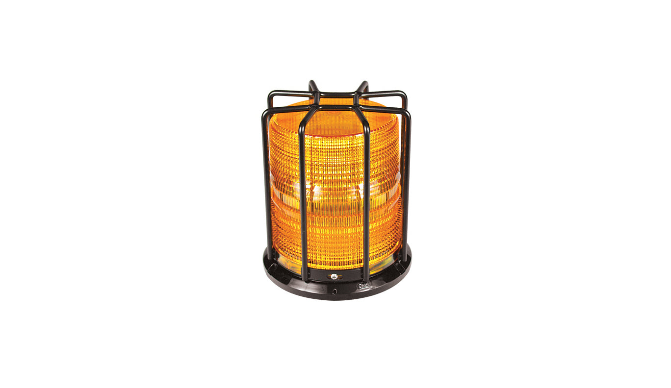 Soundoff Signal ELB42BCH0AC 4200 Series Led Beacon, 10-30V, Sae J845 Class 1 - Flat/Pipe Mount, 6" Clear Dome/ Amber Leds