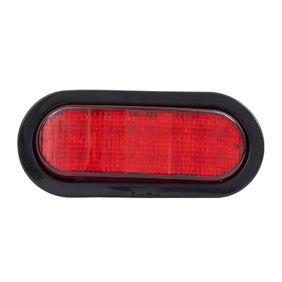 Soundoff Signal ECVO62STT-AFA 6" Oval Stop/Tail/Turn W/ Rubber Grommet & Amp Sure Seal Connector - Red Lens/Red Leds