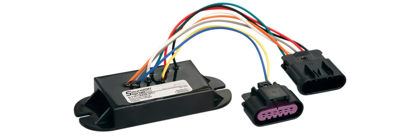 Soundoff Signal ETHFK01 Headlight Flasher Kit, Contains: Select-A-Pattern Headlight Flasher W/ Connectors On The Exiting Wires & Wire Harness