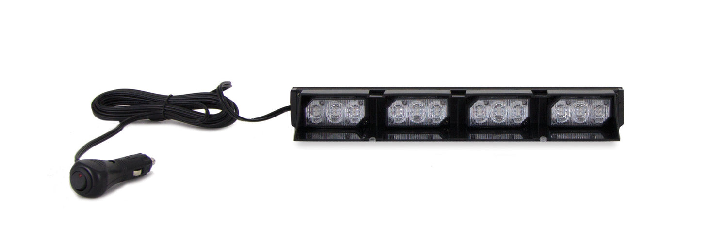 Soundoff Signal EL3PH12A00J Ultralite Plus 12 Module Interior Led Lightbar W/ Universal L-Brackets & 14 Ft Cable - Red/Blue