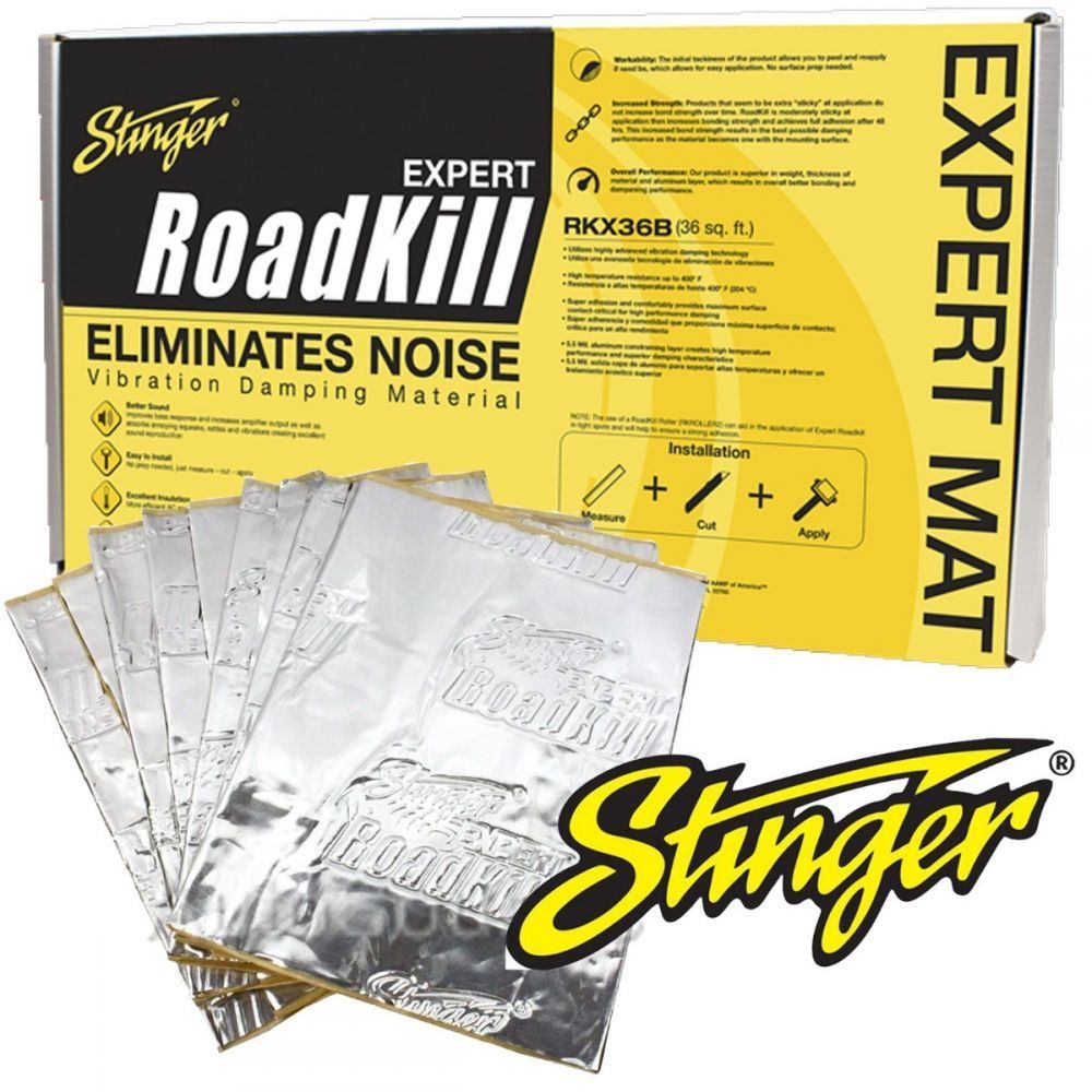 Stinger RKX36B ROADKILL EXPERT BULK PACK - Car Sound Deadening Mat Material 9 Sheets (18 x 32") Covering 36sqft Approx