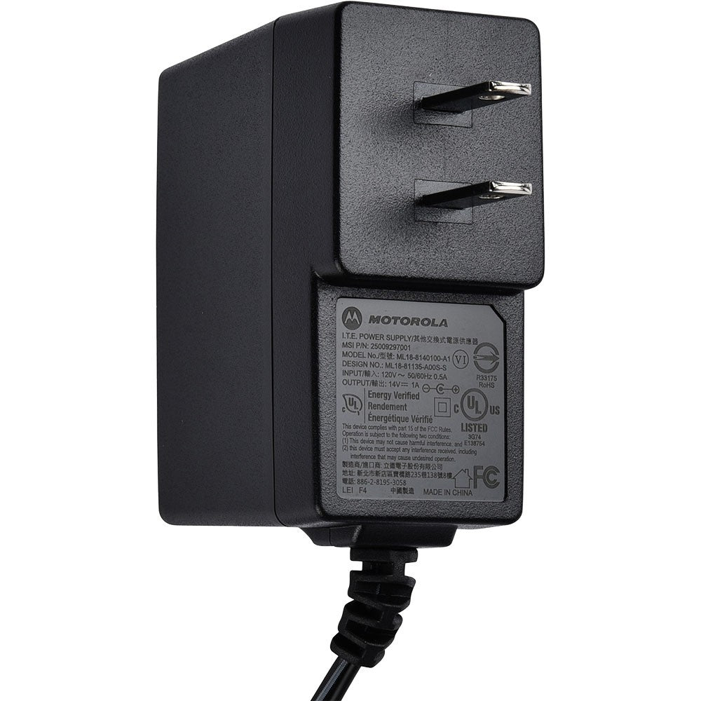 Motorola 25009297001 POWER SUPPLY ADAPTOR,WALL CUBE,AC, SWITCH-MODE , LOW NOISE, 18W, US/NA